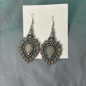 Silver and Grey Acrylic dangle earrings